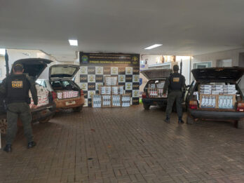 Na manhã desta quinta-feira (7), na rodovia BR-463, policiais do DOF apreenderam quatro veículos com mercadorias ilegais em Dourados.